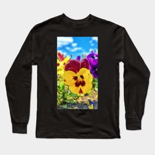 Yellow Viola Flower Long Sleeve T-Shirt